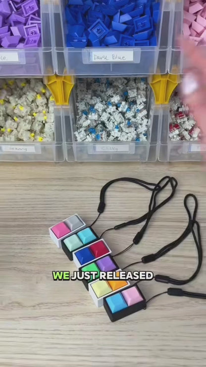 Customizable 2 Key Mechanical Keyboard Keychain